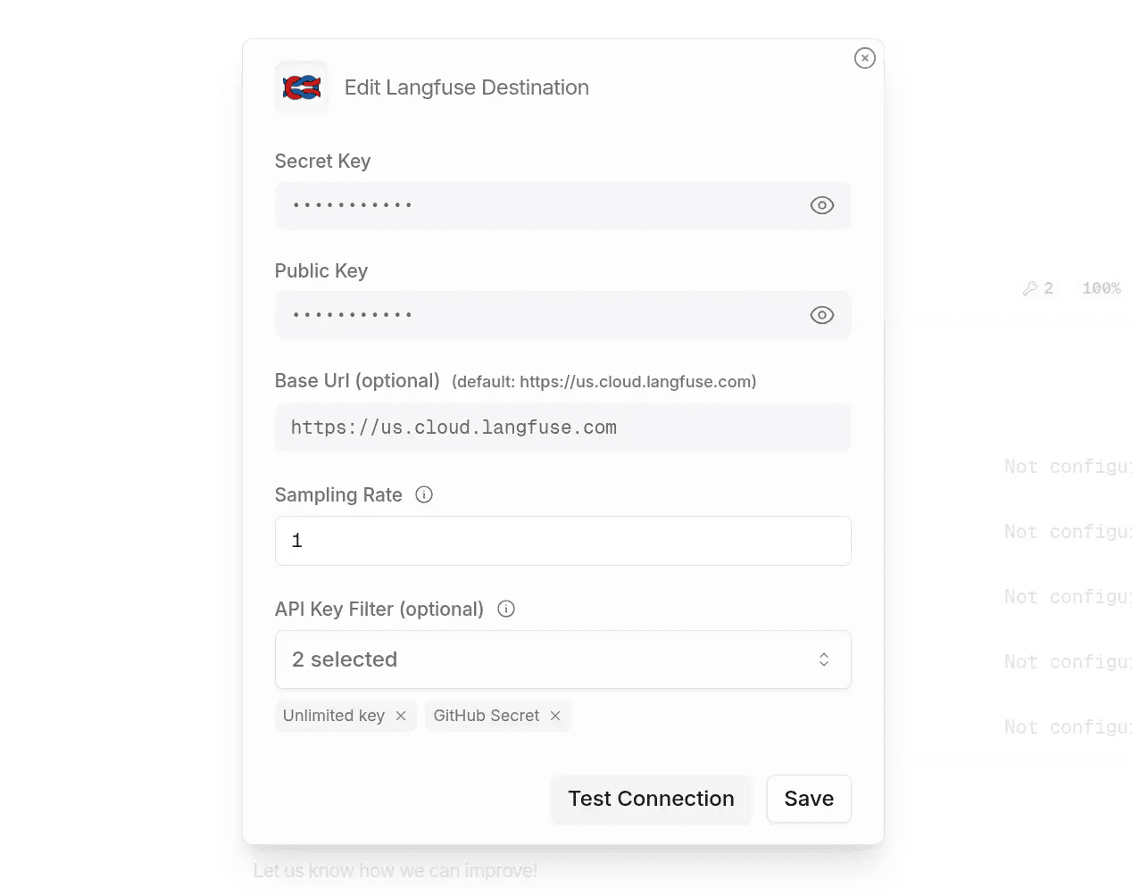 OpenRouter Broadcast configuration